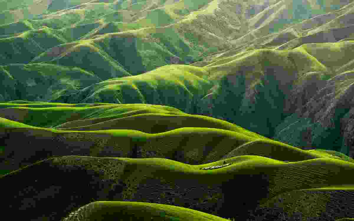 The same hills after heavy compression